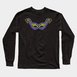 Felt Style Mardi Gras Mask | Cherie's Art(c)2022 Long Sleeve T-Shirt